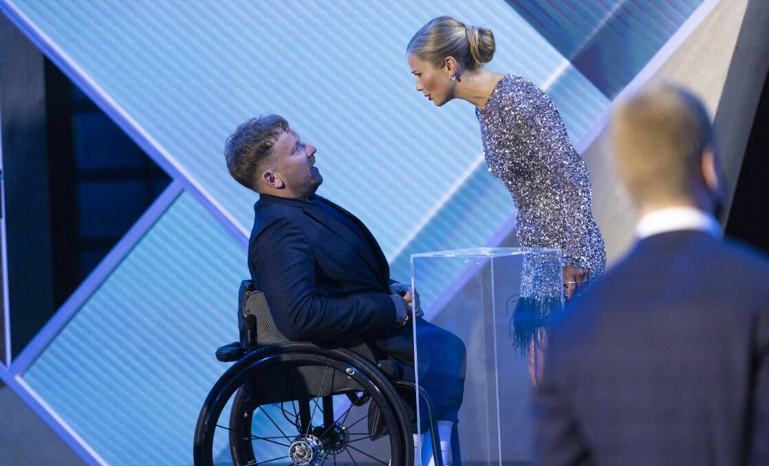 Dylan Alcott faced an impossible task in living up to Grace Tame's stint as Australian of the Year. Picture by Keegan Carroll
