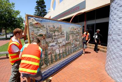 The tapestry is moved from the WEC to Warrnambool Art Gallery.