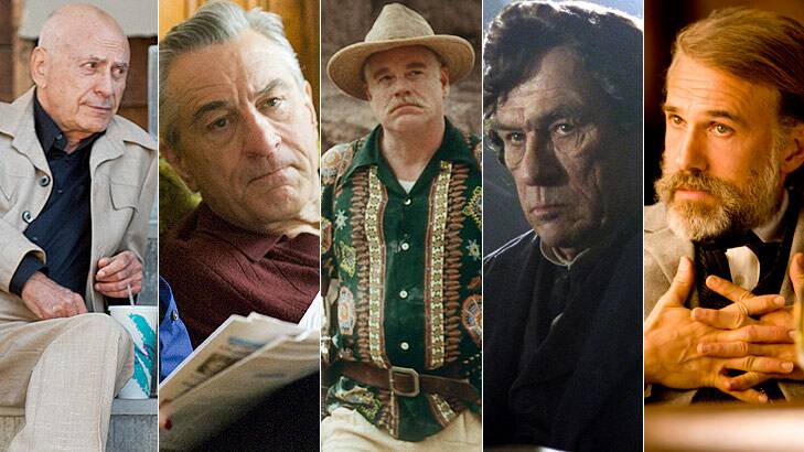 The nominees for best supporting actor: Alan Arkin, Robert De Niro, Philip Seymour Hoffman, Tommy Lee Jones and Christoph Waltz.