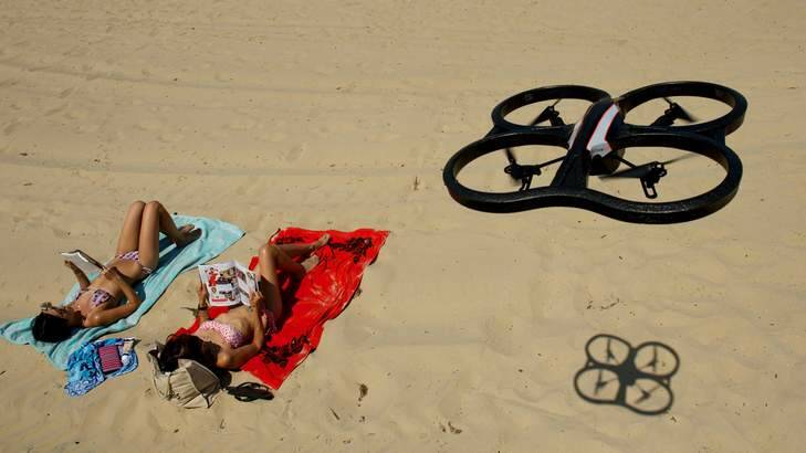 Sky eye: Remote-controlled helicopters are capable of carrying cameras.