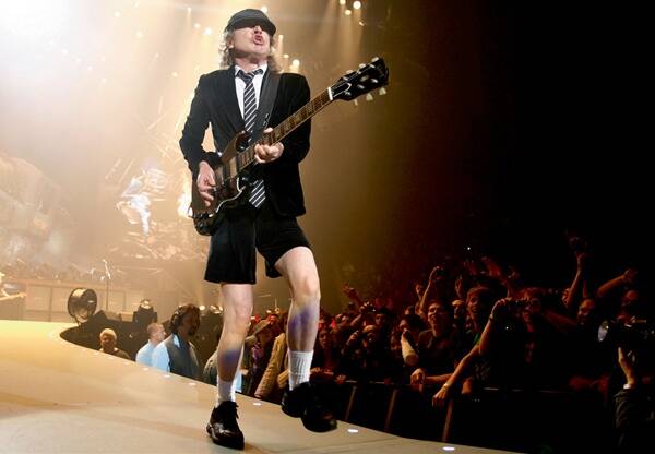 AC/DC's Angus Young in full flight.