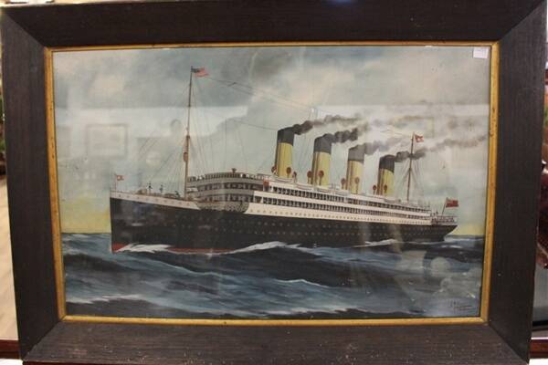 This 1912 painting of the Titanic will go under the hammer in Portland this weekend.