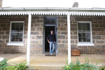 Pictured Nicholas Cole a pioneering family celebrates 170 years in region at West Cloven Hills Bookaar. He is standing at the front door.     091210AM33  Picture: Angela Milne