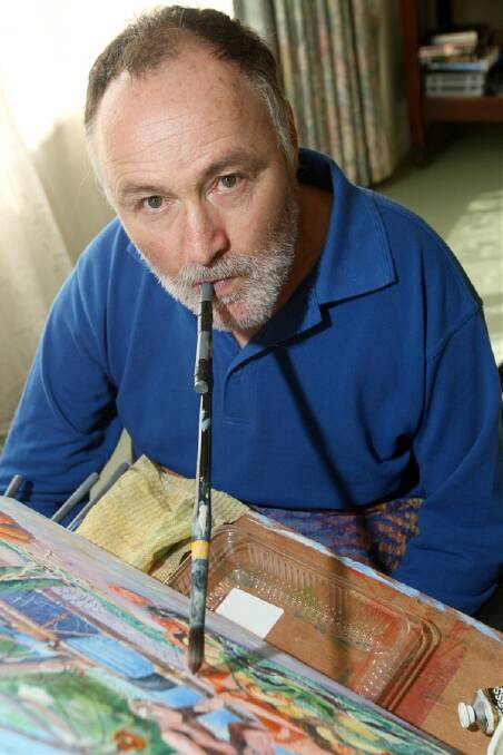 Warrnambool mouth painter Simon Rigg is exhibiting work at the Royal Queensland Show this week in Brisbane.