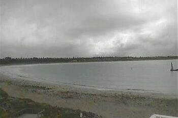The slightly dismal view today of Lady Bay from the Harbour Pavillion webcam.
