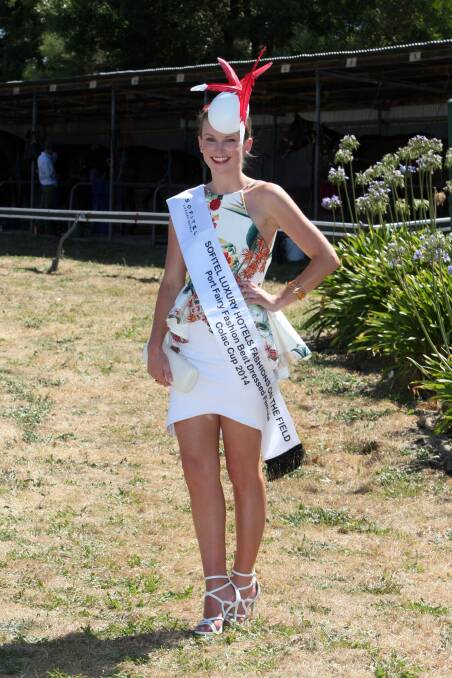Fashion on the Field winner Bonnie Cerchi from Melbourne, whose father is a Colac horse trainer. 