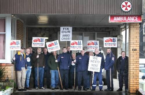 Warrnambool ambulance officers continue their fight for better pay and conditions. 090722AM10 Picture: ANGELA MILNE