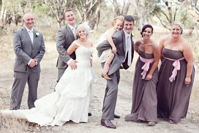 Matthew and Kristy Fisher and their wedding party. Picture: Kristy Jayne Photography.