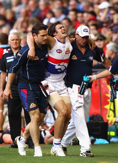 Easton Wood was injured in the Western Bulldogs' season opener against the Bombers.