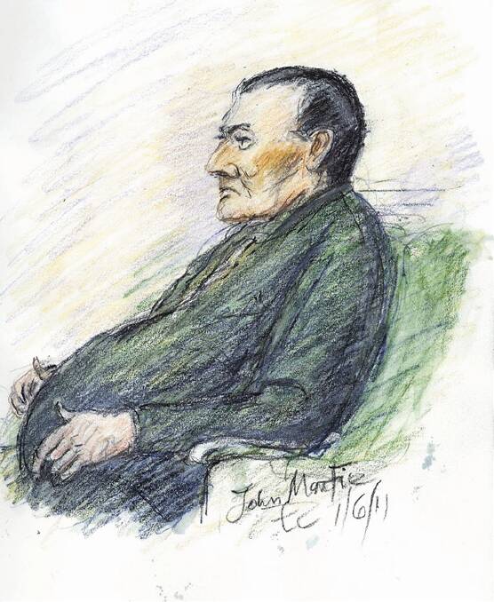A court artist's sketch of John Macfie.