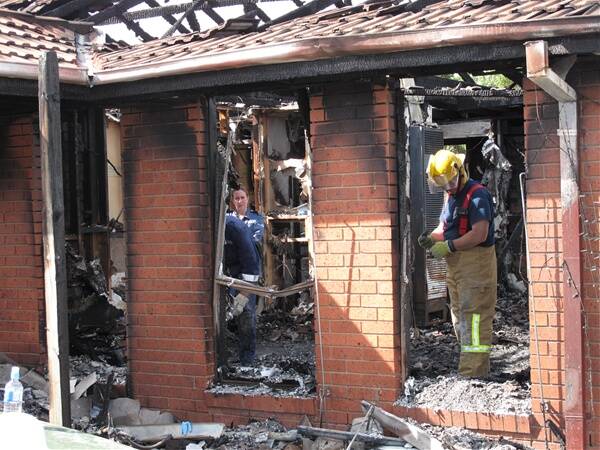 The burnt-out house where Rod Wintle died. PIC: EVERARD HIMMELREICH