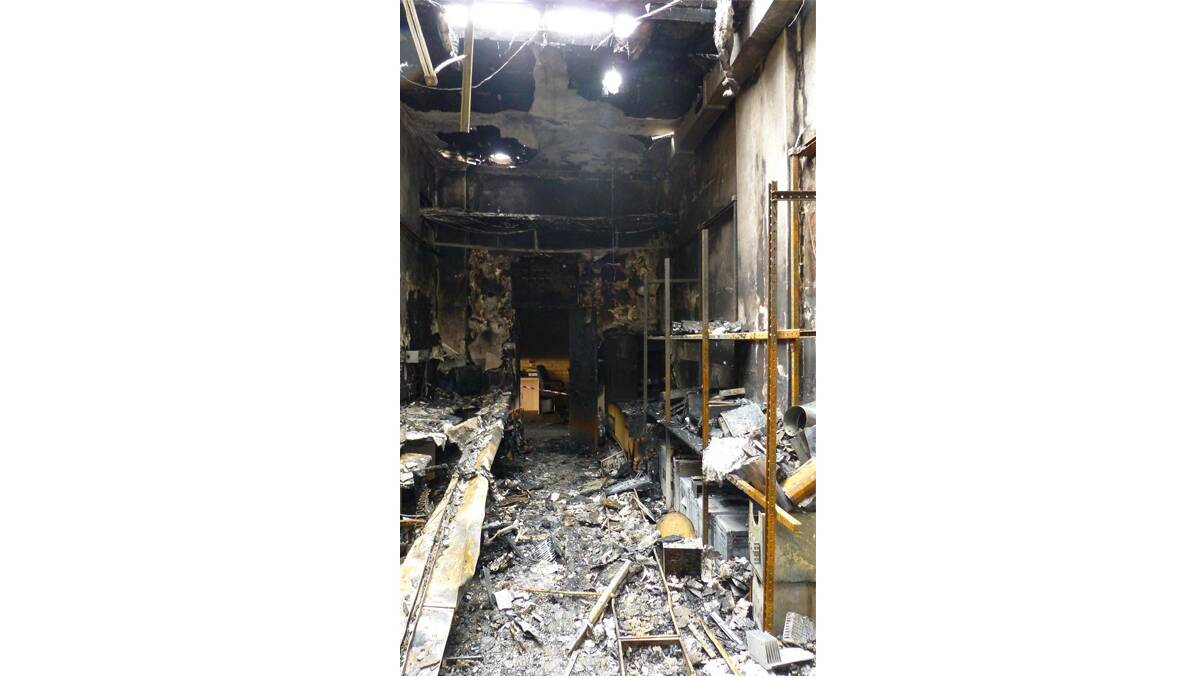 Telstra photos show the extent of fire damage at the Warrnambool exchange.