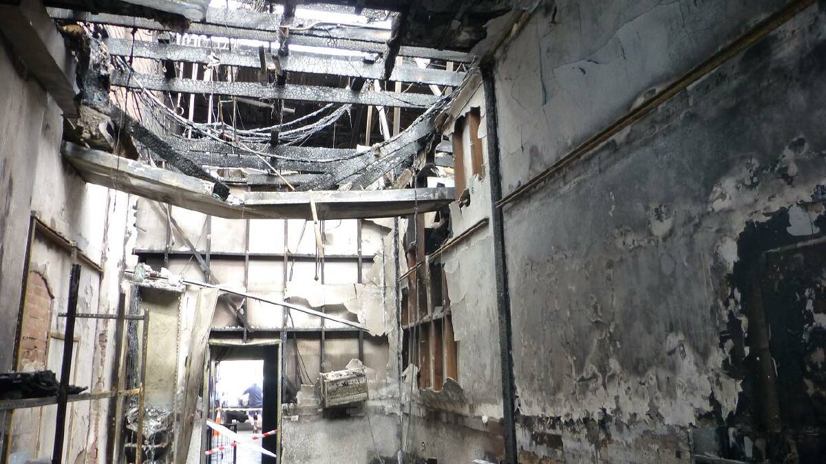 The interior of the burned-out Warrnambool exchange.