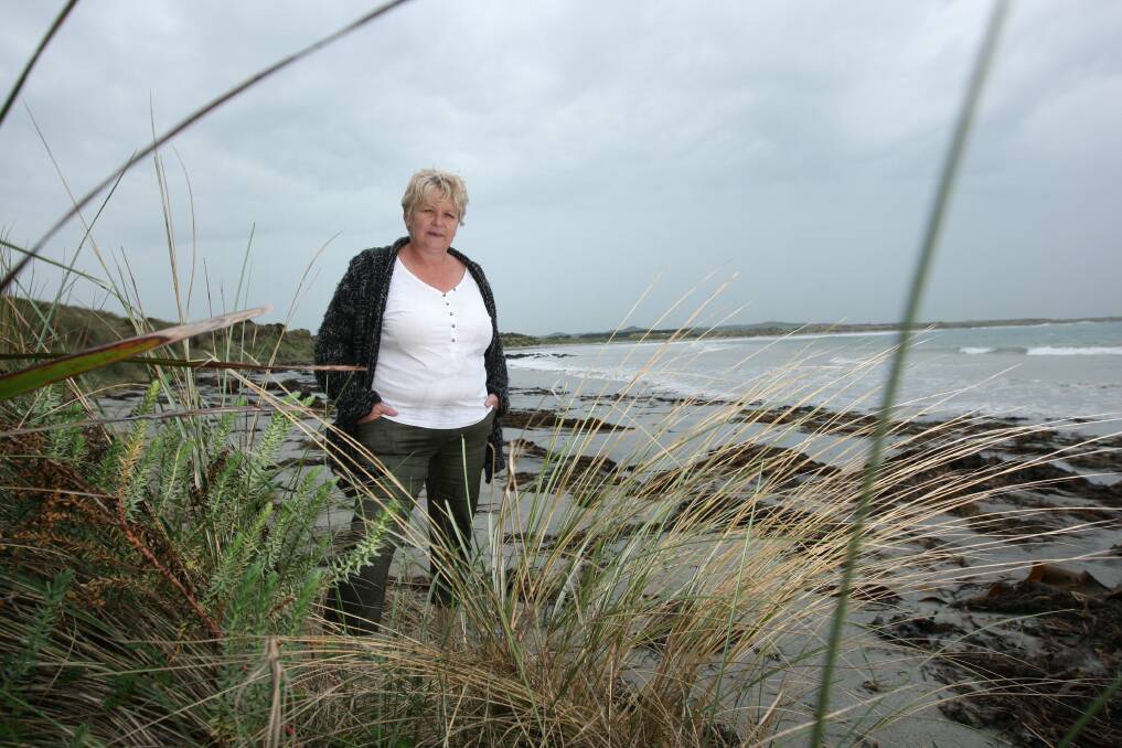 Jenny Fawcett at Armstrong’s Bay, east of Killarney beach, where there are plans to install a rock barrier to deter four-wheel drive vehicles.   