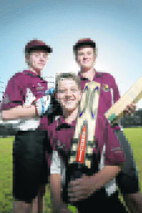Young guns Jono McLaren (left), 16, Brody Couch, 14, and Tyler Mungean, 16, are ready for action. 