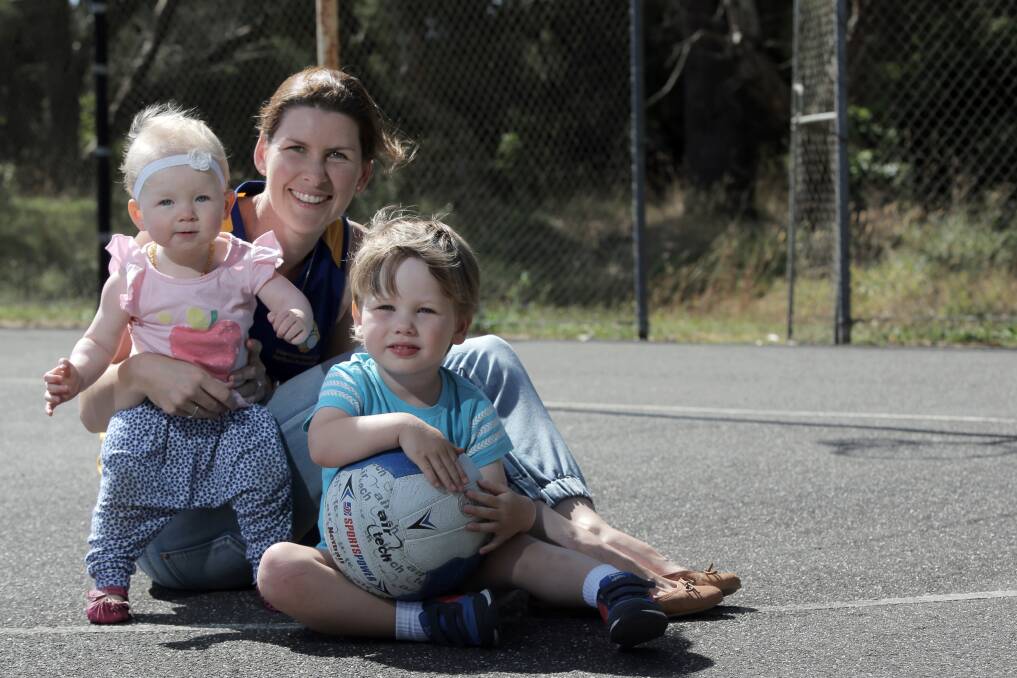 Liz Byrne with children Sophie, 1, and Finn, 3.