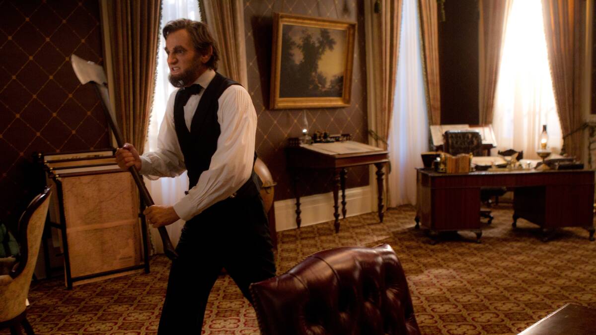 Strangely, Abraham Lincoln: Vampire Hunter isn't as amusing as this photo suggests.