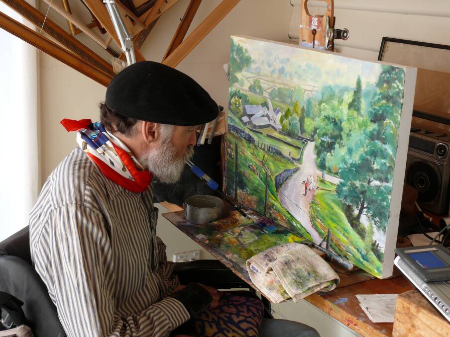 Mouth painting artist Simon Rigg says “persistence is the key to success”.