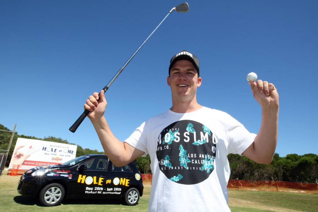 Warrnambool’s Jacob ‘JD’ Morris will be driving a brand new Nissan Micra car after yesterday winning the hole-in-one golf competition.