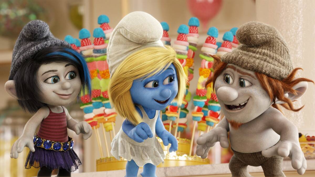 The Naughties bond with Smurfette in The Smurfs 2.