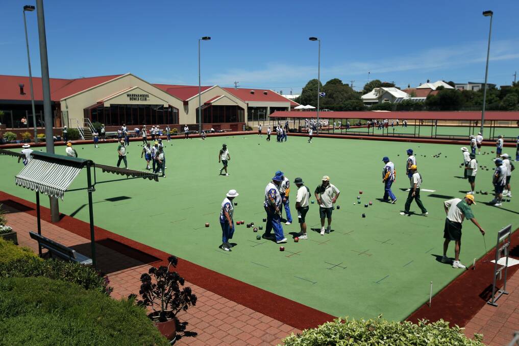 It was a very busy day at the Warrnambool Bowls Club on Saturday, with all greens used. 