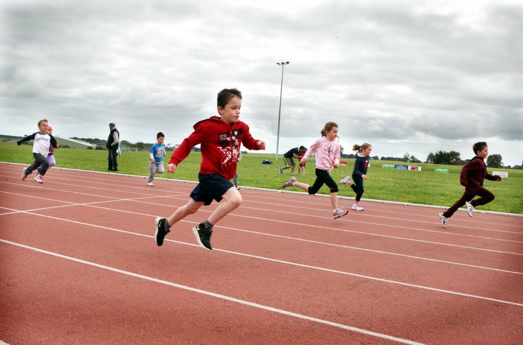 The 100m sprint was a popular event at Warrnambool Little Athletics Club’s come and try day at Brauerander Park yesterday.