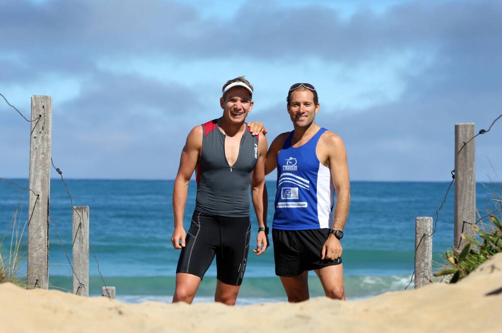 Warrnambool triathletes Travis Greening (left) and Rohan Creed claimed the pairs’ category at the Anaconda Adventure Race for the fourth consecutive year.