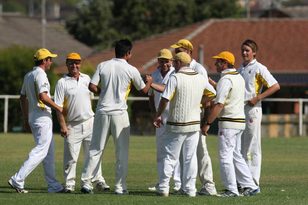 The Tigers celebrate a wicket but it wasn’t enough to contain the Panthers, who are eyeing top spot.