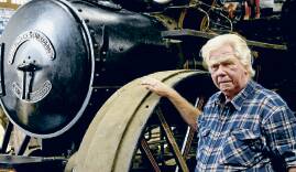 Jack ‘JR’ Brown with his collection of old steam engines. 