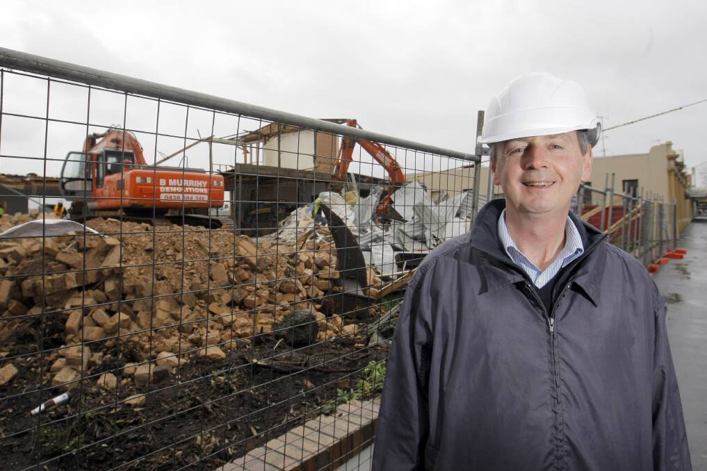 Dennis Farley is happy with the demolition progress of the old Warrnambool ambulance station, which is making way for a new building for Westvic Staffing Solutions. 