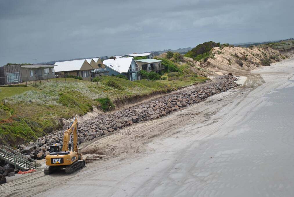 Works on the sea wall on Port Fairy’s East Beach have been completed.