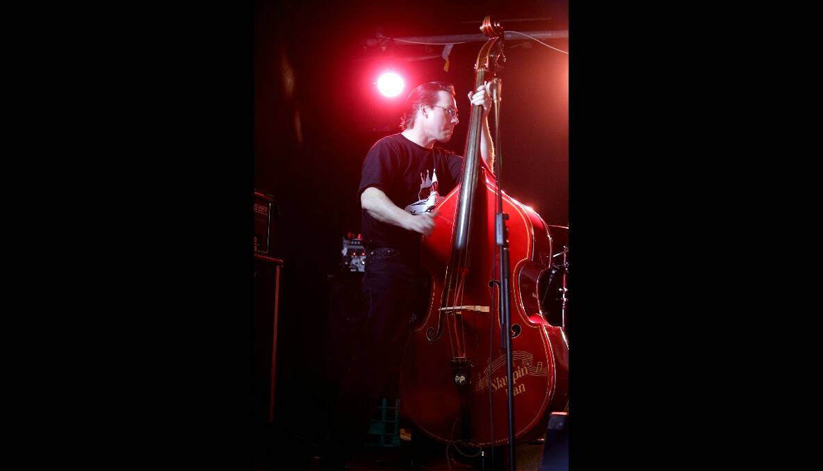 Picture: Double Bass player Dan Rondeau from the winning band Bec and the Big River Trio LEANNE PICKETT
