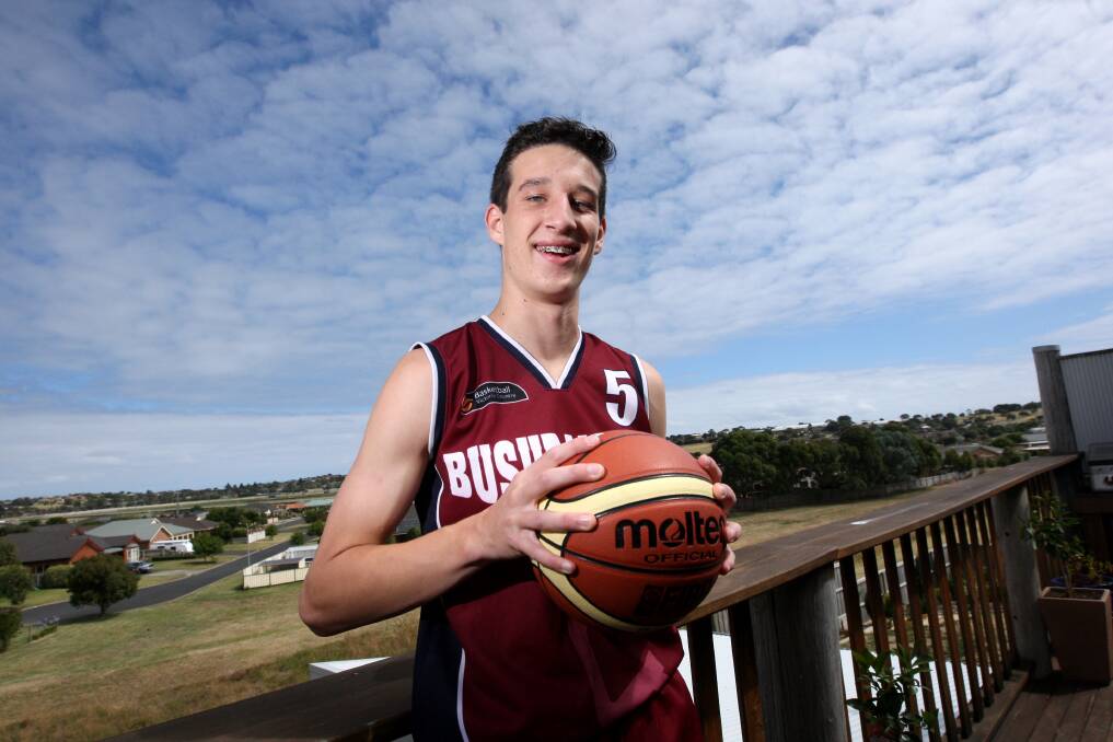 Warrnambool’s Lukas Essenwanger, 14, was part of the Vic Bushrangers’ runner-up side at the Australian Country Junior Basketball Cup in Albury on the weekend. 