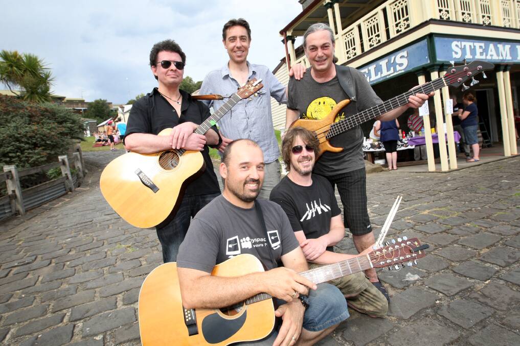 Wednesdays on The Wharf entertainers Mark Halliwell (back left), Steven Garner, Geoff Cain, Darren Ely (front left) and Jon Emry.  