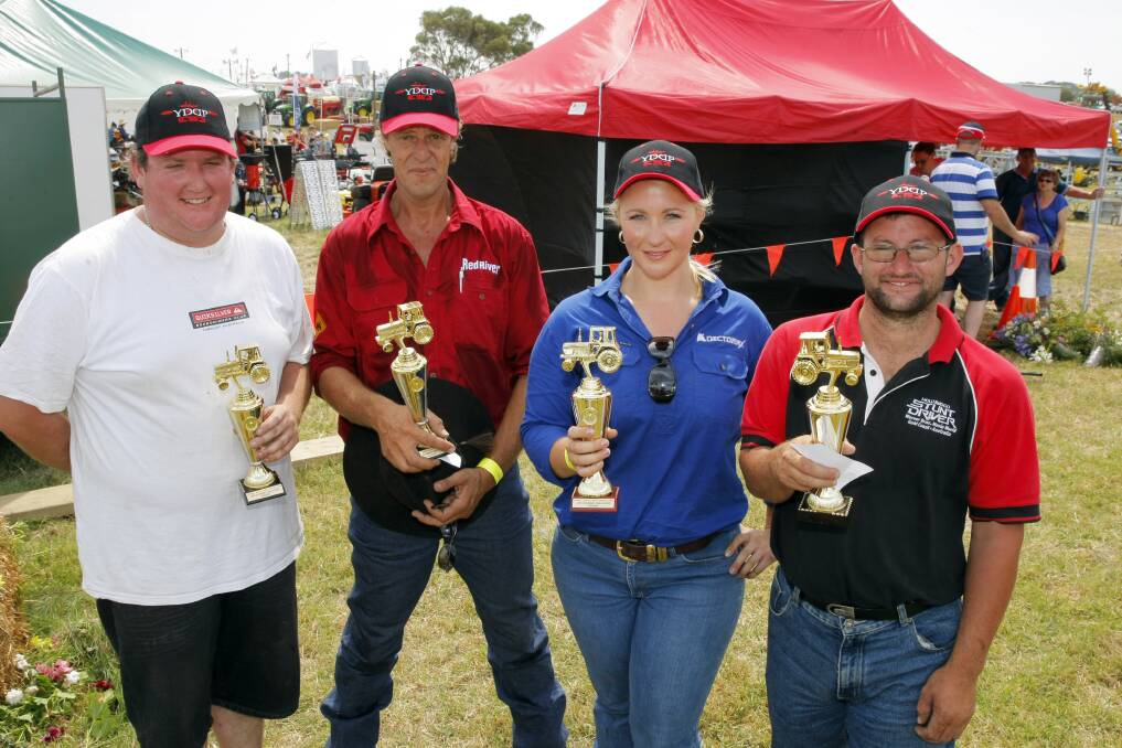 YDDP team Jarrod Meade, Matt Child, Laura O’Connell and Phillip Meade drew on their lifetime of farm experience to take out the Farmers Challenge at the field days yesterday.