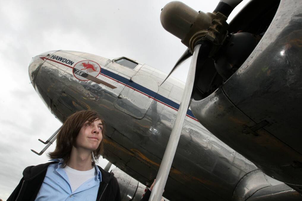 Sixteen-year-old James Coles’ grandfather was one of the first to fly on this 1942 plane. 