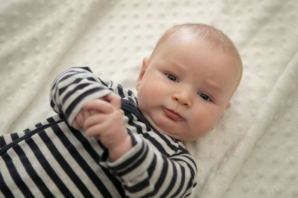 Four-month-old Jack Skilbeck, of Warrnambool, has the most popular name for boys. 121231RG09 Picture: ROB GUNSTONE