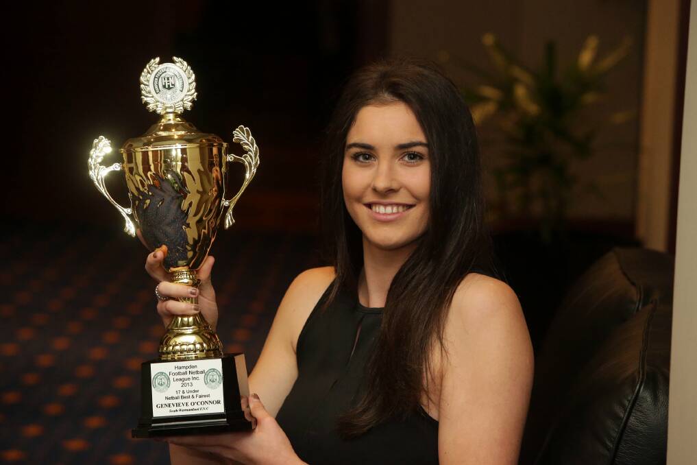 Genevieve O'Connor, 16,  from South Warrnambool FNC won the netball 17 & Under Best & Fairest. Picture: LEANNE PICKETT