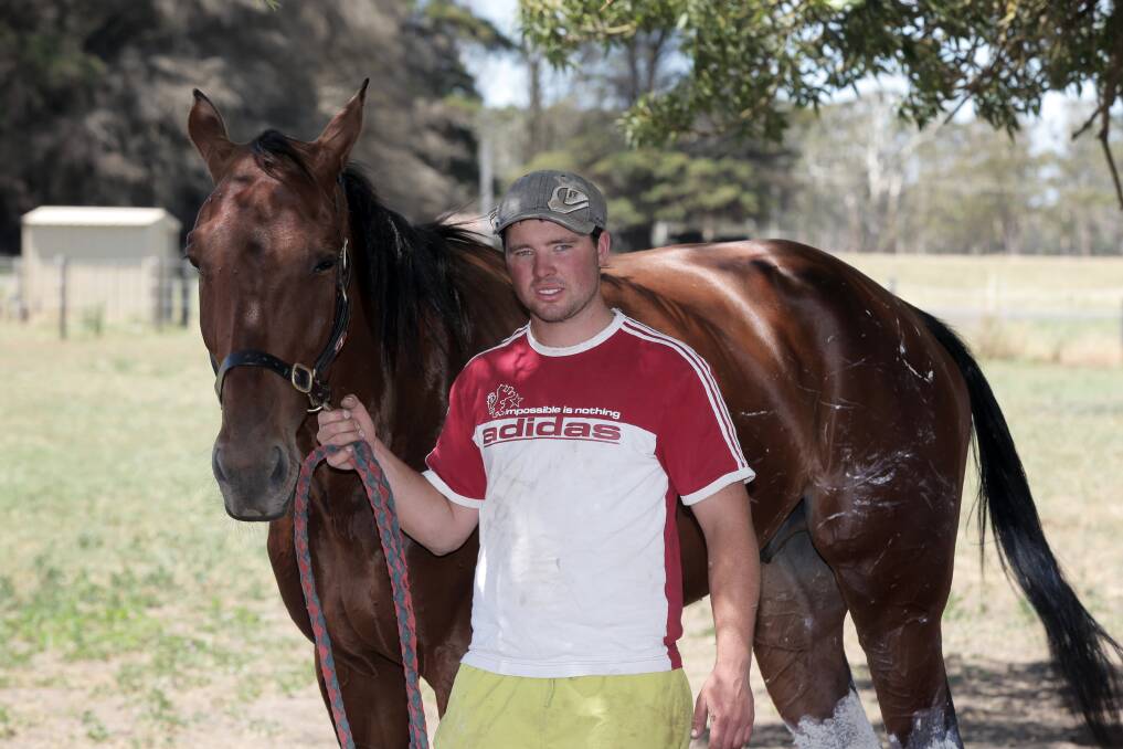 Ecklin harness racing driver Glen Craven with horse Keayang Cullen, trained by Marg Lee, who is racing in the Hunter Cup. Picture: ROB GUNSTONE