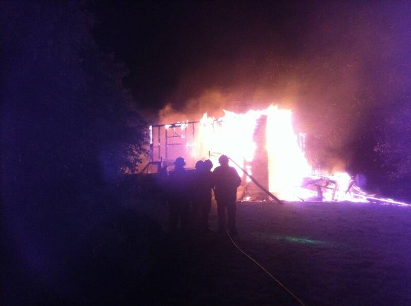 The fire at the Hopkins Hill homestead in Allansford. Picture: Daniel McKean