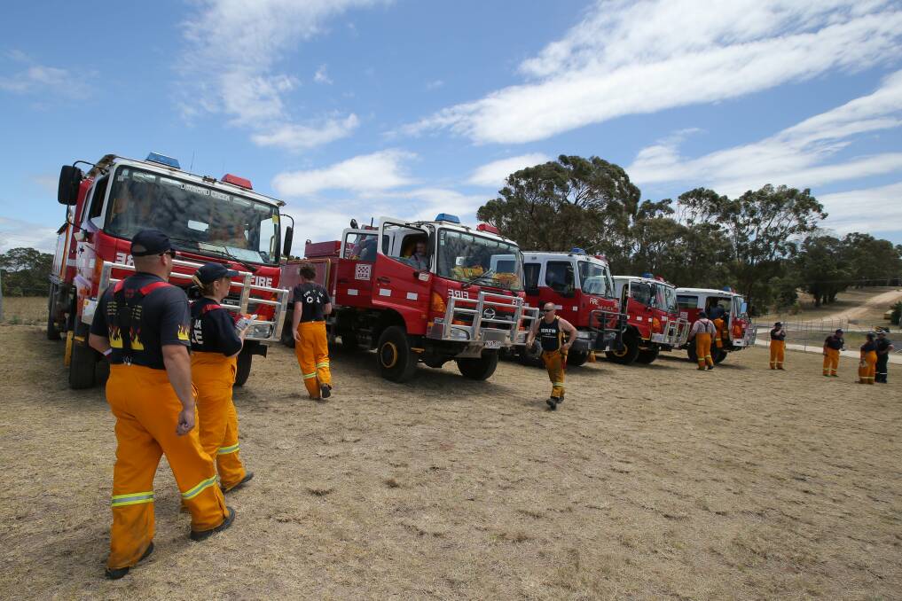 CFA members at the Dartmoor oval staging area.