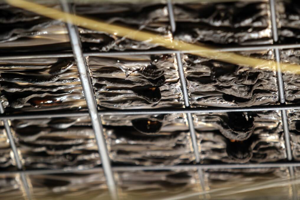 A close-up of wires melted in last Thursday's fire.