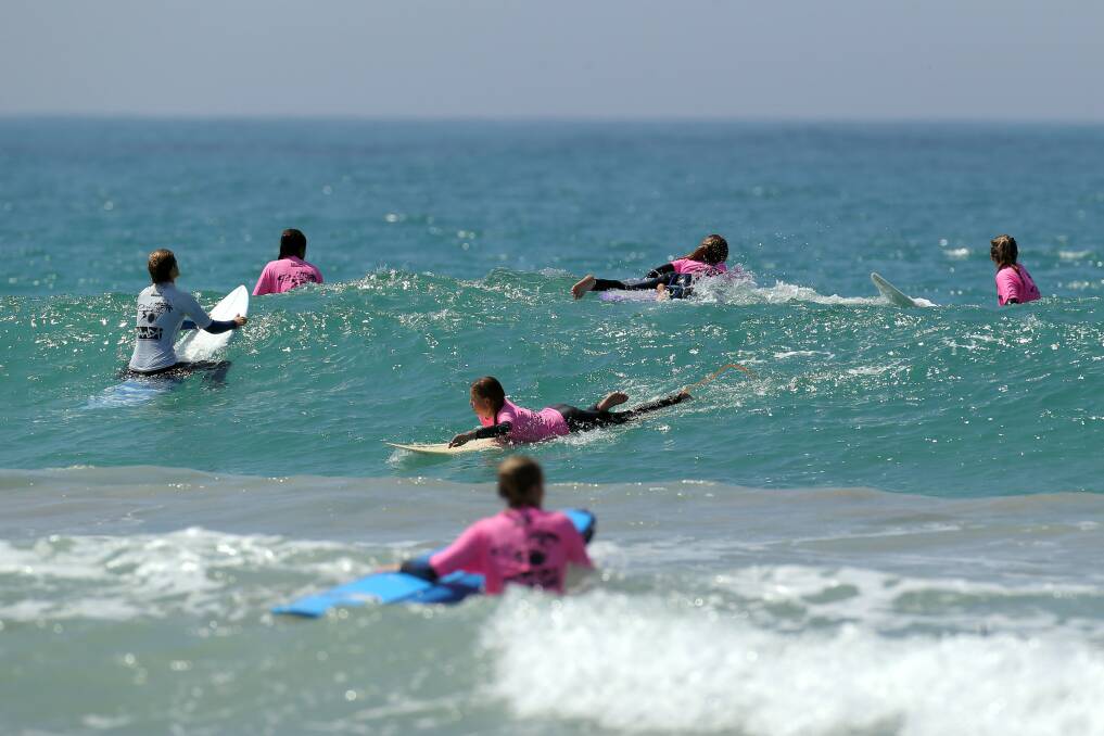 Ghanda Girls Surf Off & Play it Safe by the Water Surfing for Girls held at Warrnambool main beach Lady Bay. 