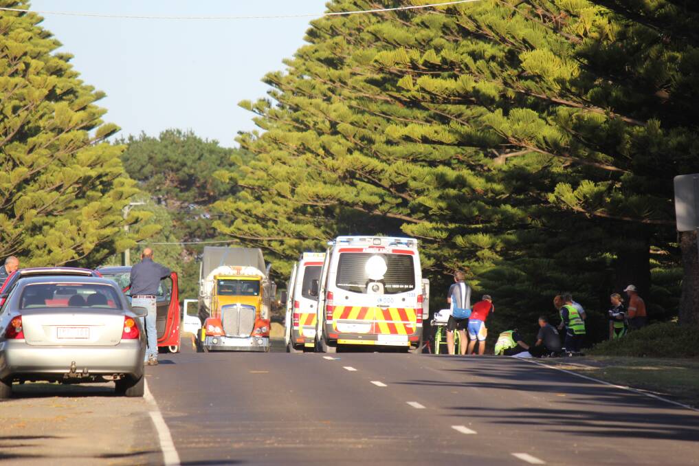 Two cyclists have been seriously injured after colliding with a car in Port Fairy just before 8am this morning.