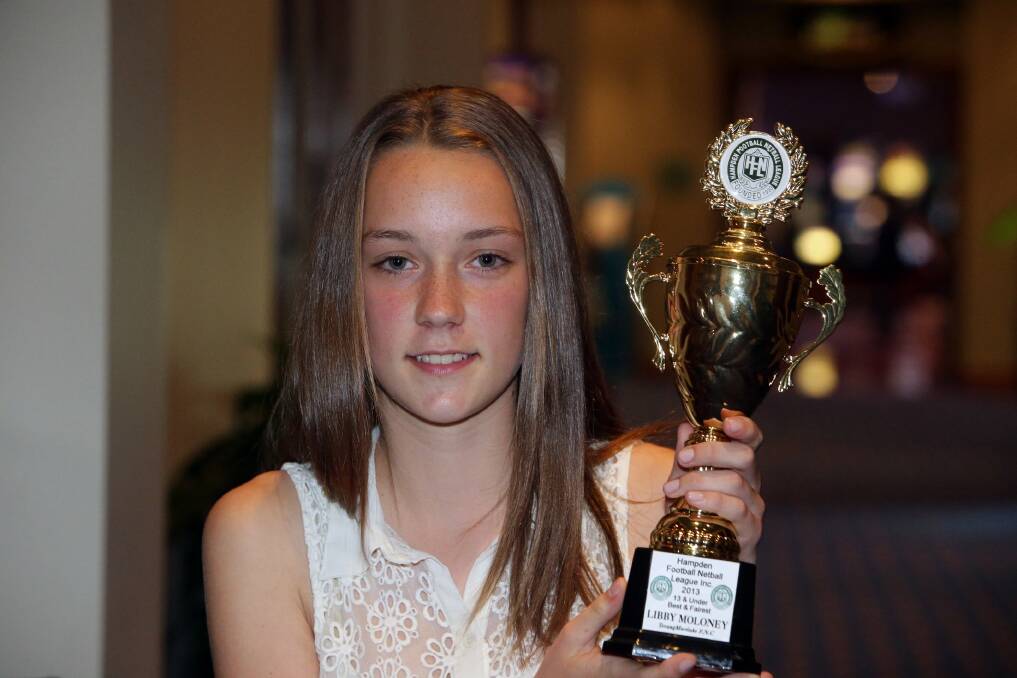 Libby Moloney, 13, from Terang-Mortlake FNC won the netball 13 & Under Best & Fairest. Picture:LEANNE PICKETT