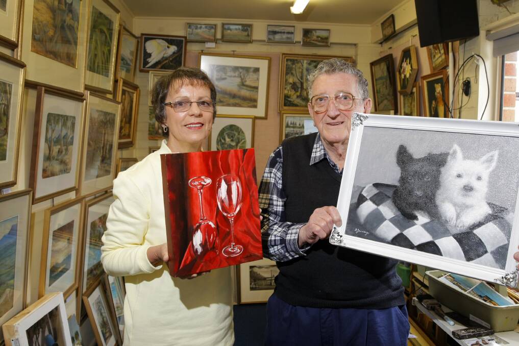 Warrnambool artists Ella Baudinette and Murray Jennings are preparing for the East Warrnambool Rotary/City of Warrnambool Art Show. Picture: ROB GUNSTONE