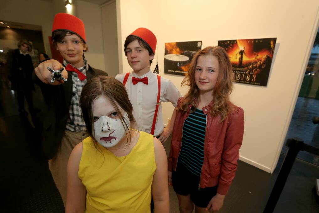 Dr Who fans Dante Colliton, 12, Nimah Colliton (front) 8, Keelan Mast, 13, and Charlotte Johns, 11, all of Warrnambool.