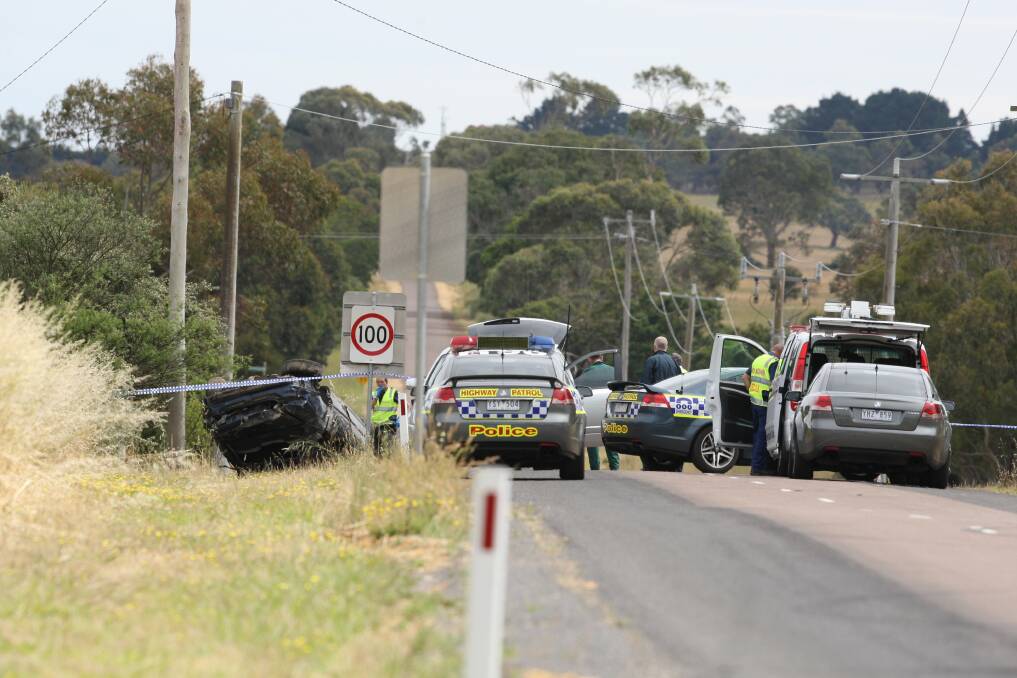 The scene of this morning's fatal car accident on Mount Baimbridge Road Hamilton. 