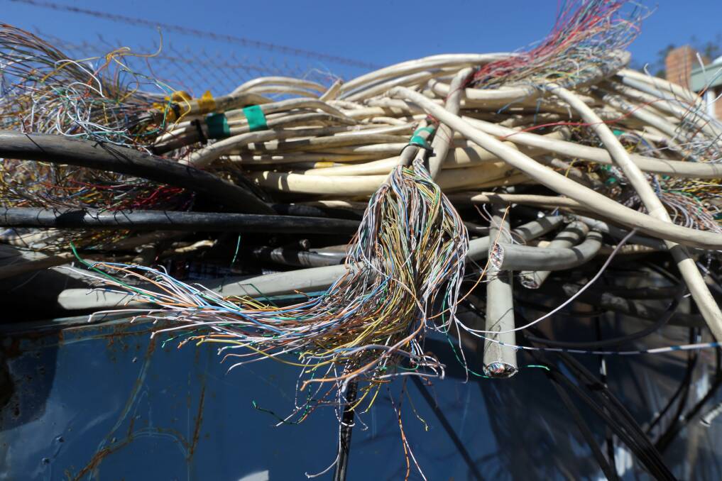This wiry mess is part of what Telstra technicians are working around.