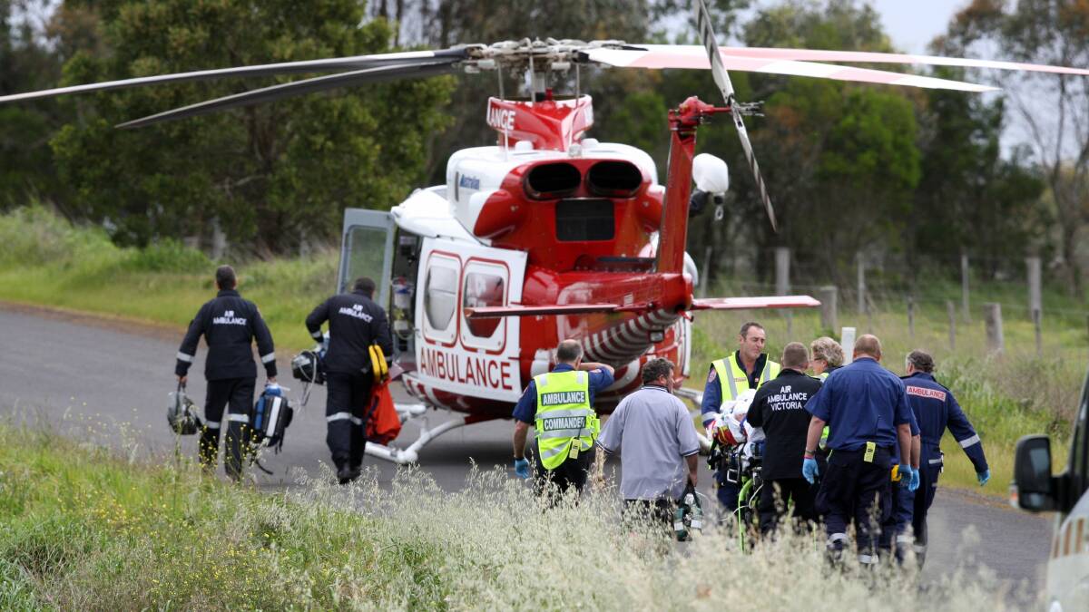 suffered head, leg and The driver with arm injuries was intubated on the roadside before being flown to The Alfred hospital in the south-west based HEMS-4 air ambulance. 